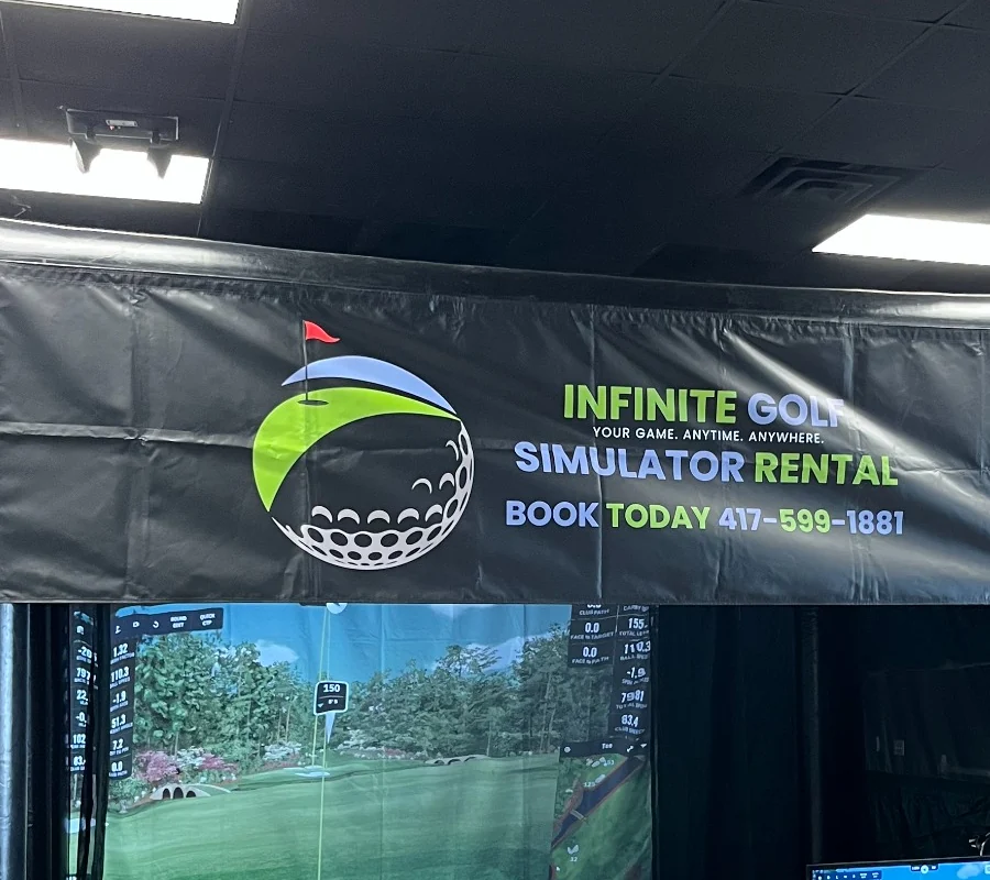 Simulator screen and tee area