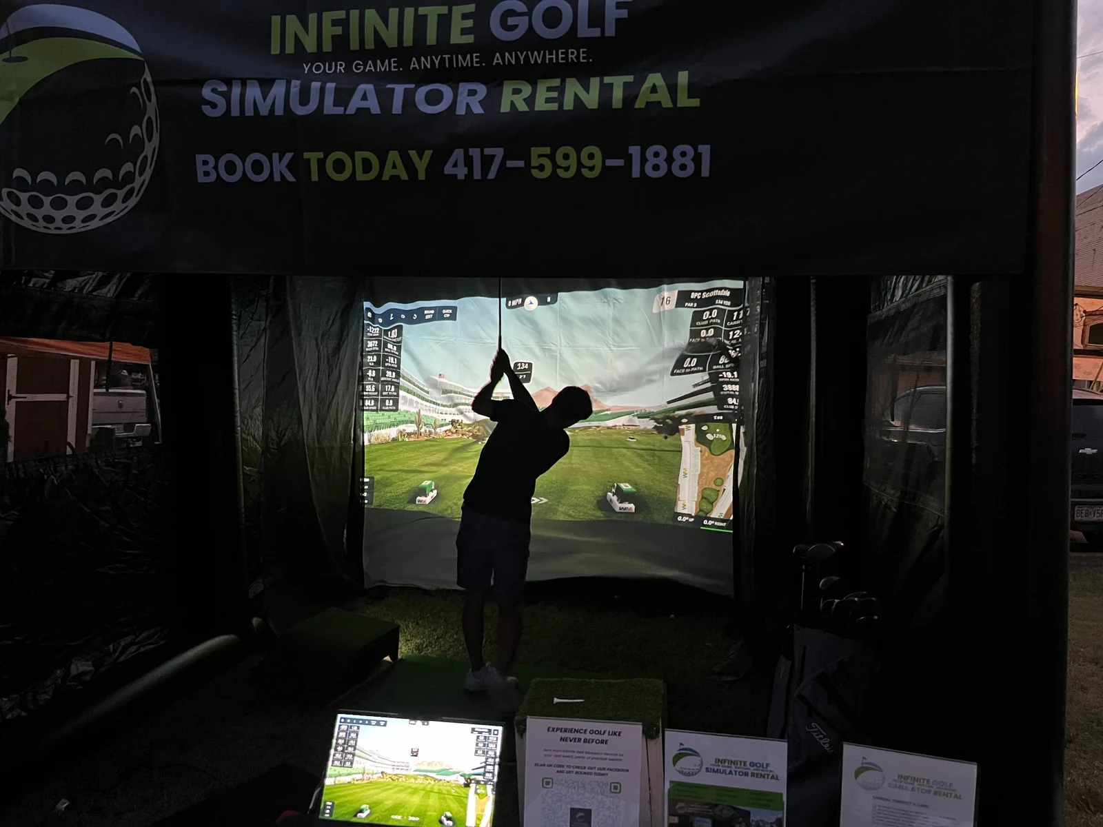 Springfield, MO mobile golf simulator rental setup