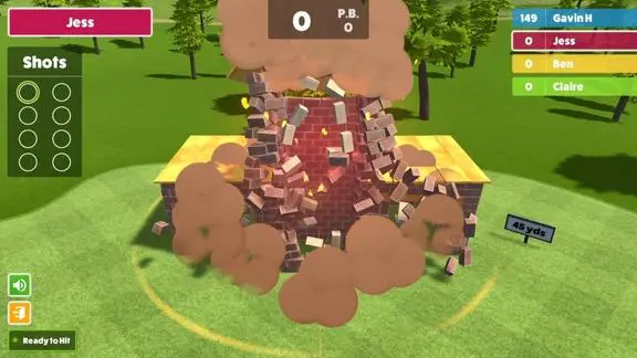 Wrecking Balls gameplay showing brick towers